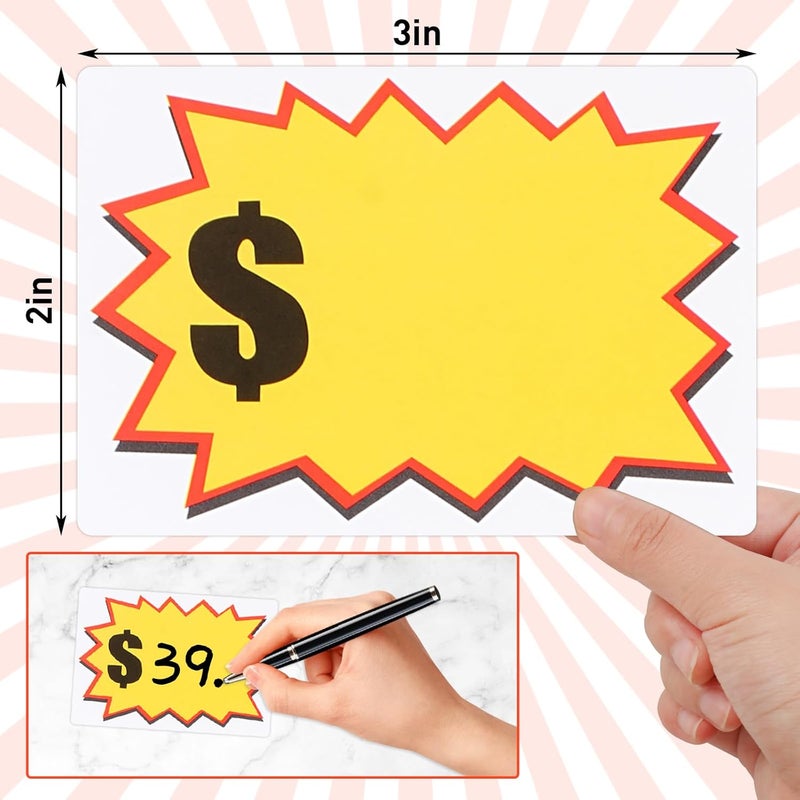 AZUREAL 510PCS Price Stickers, 2"x3" Self-Adhesive Yard Sale Price Stickers, Price Tags with Large Blank to Write Pricing for Retail, Flea Markets and Estate Sales (Yellow) - Image 2